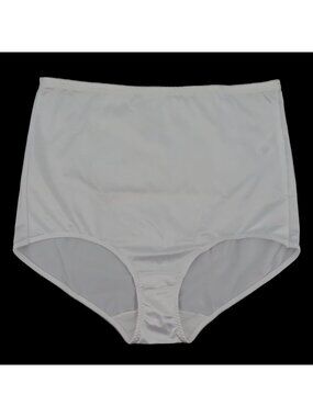 Underscore Women Plus Size 5X Solid White Shiny Satin Shaping Panty NEW No Tags